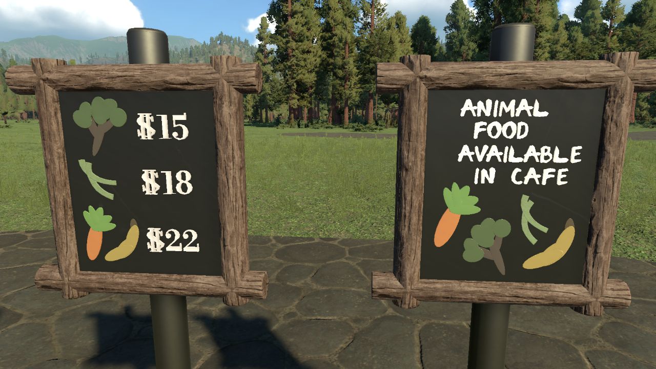 Purchasable Animal Food Signs