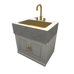 TS4 Luxe kitchen sink - white and gold