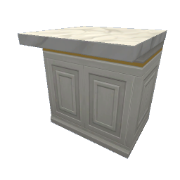 TS4 Luxe kitchen island - white and gold