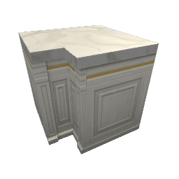 TS4 Luxe kitchen corner counter - white and gold