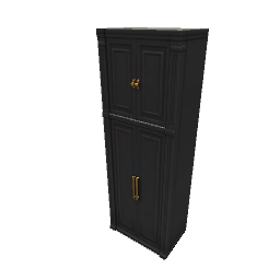 TS4 Luxe kitchen long cabinet - black and gold