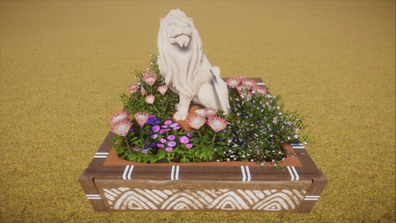 Small African Lion Planter