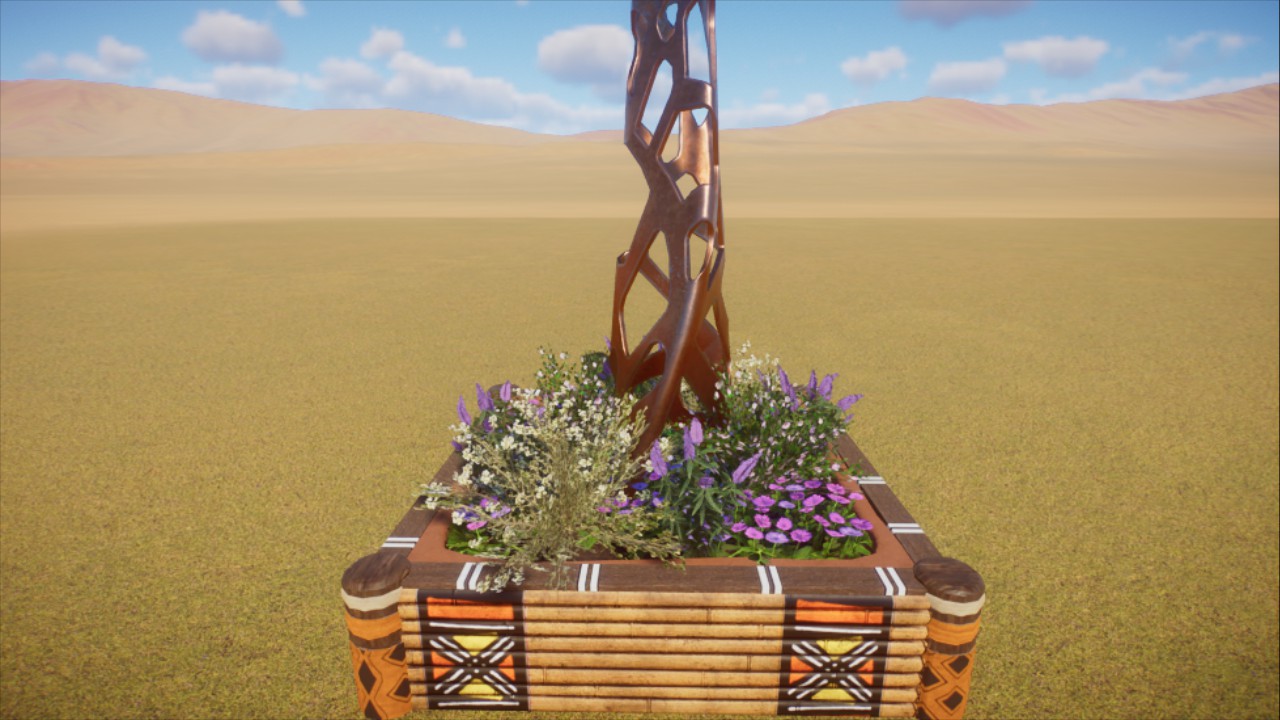 African Metal Giraffe Planter