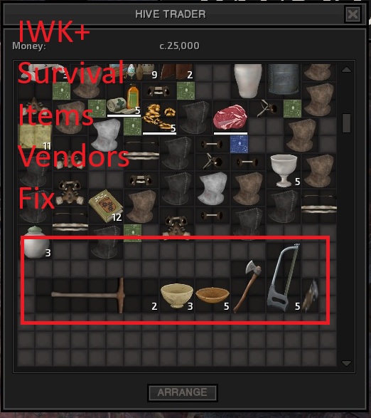 IWK+: Survival Items Vendors Extended