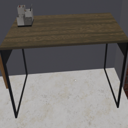 Modern Wooden Desk Burned Ash