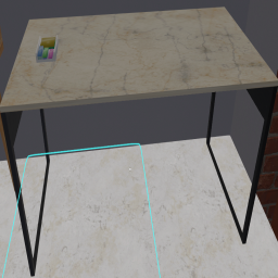 Modern Desk Botticino Marble