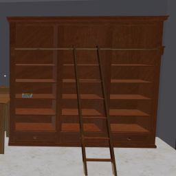 Classic Bookshelf Merbau Wood and Bronze
