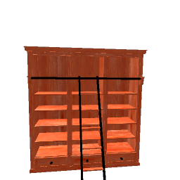 Classic Bookshelf Cherry Wood and Bronze