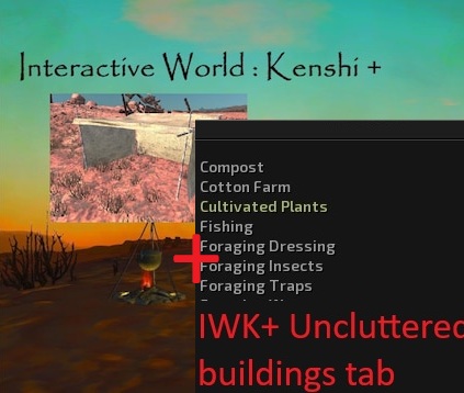 Uncluttered buildings tab - IWK+ Nomad Shelter