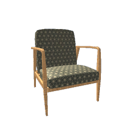 Armchair Elm and Asanoha Black