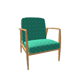 Armchair Elm and Arabesque Quilted Fabric Teal