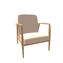 Armchair Elm and Beige Hex Embossed Fabric