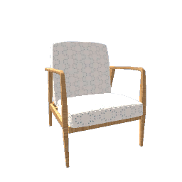 Armchair Elm and Teal and White Embossed Fabric