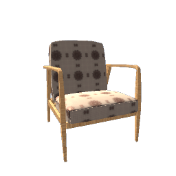 Armchair Elm and Pink Mandala Fabric
