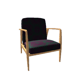 Armchair Elm and Pink & Teal Printed Fabric