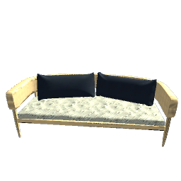 Modern Rattan Sofa with Zebra Fur Fabric