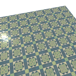 5x5 Blue and Green Decorated Ceramic Tile