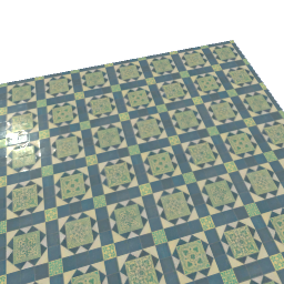 4x4 Blue and Green Decorated Ceramic Tile