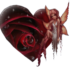 75cm Fairy and Rose Heart Wall Decal
