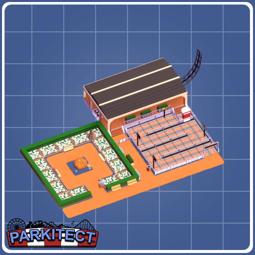 roller coaster station + small park