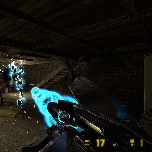 Blue AR2 Muzzle flash