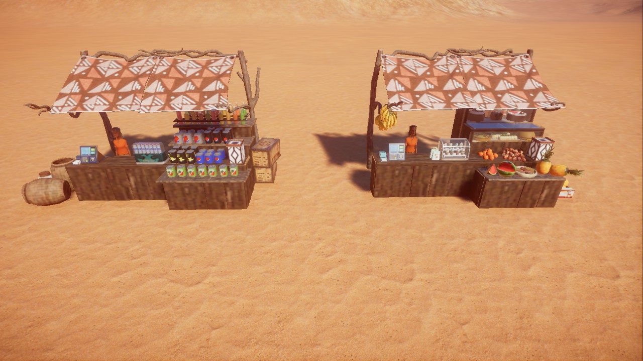African stall - drink and food shops