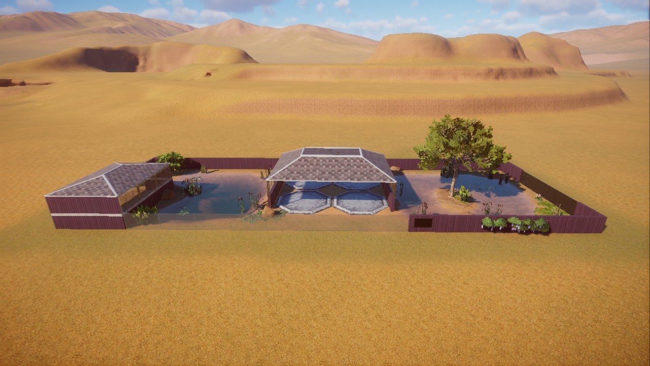 Aquatic pink flamingo habitat