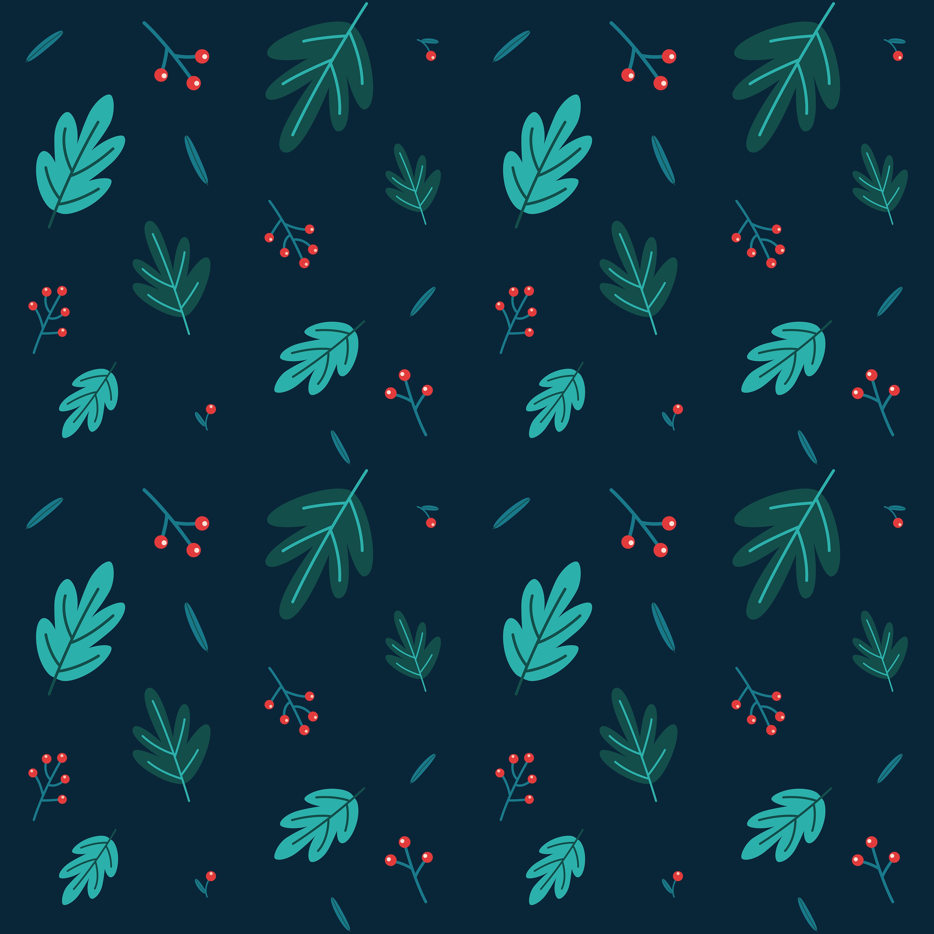 Wallpaper - Leaves & Holly