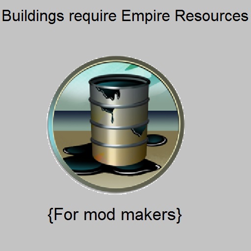 Buildings require empire resources [snippet for mod makers]