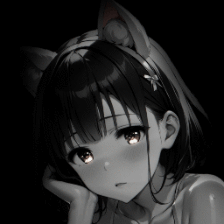 catgirl dark background / colored 4K (3 versions)