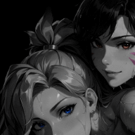 2 girls dark background / colored 4K +18