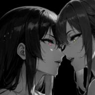 2 girls dark background / colored 4K +18 (2 versions)