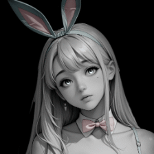 bunny girl dark background / colored 4K