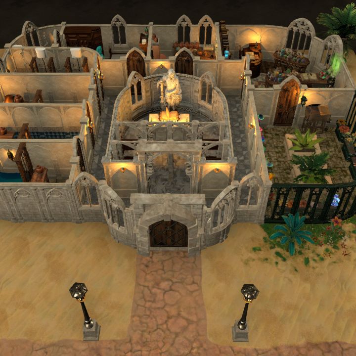 Small white chapel with healing area