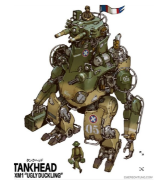 Ugly Duckling Tankhead mech with duckfoot pistols + interior