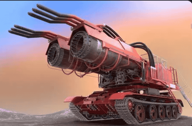 Blowing powerful winds water jets T-55 prototype