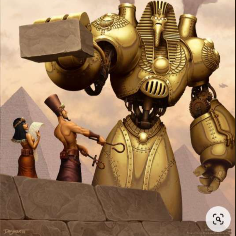 Pyramid Building Egyptian Mech on Sphinxs