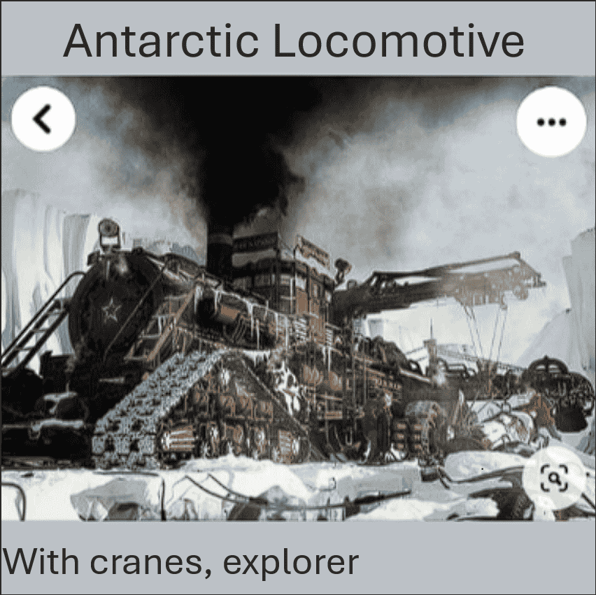Soviet Antarctic Locomotive explorer with cranes