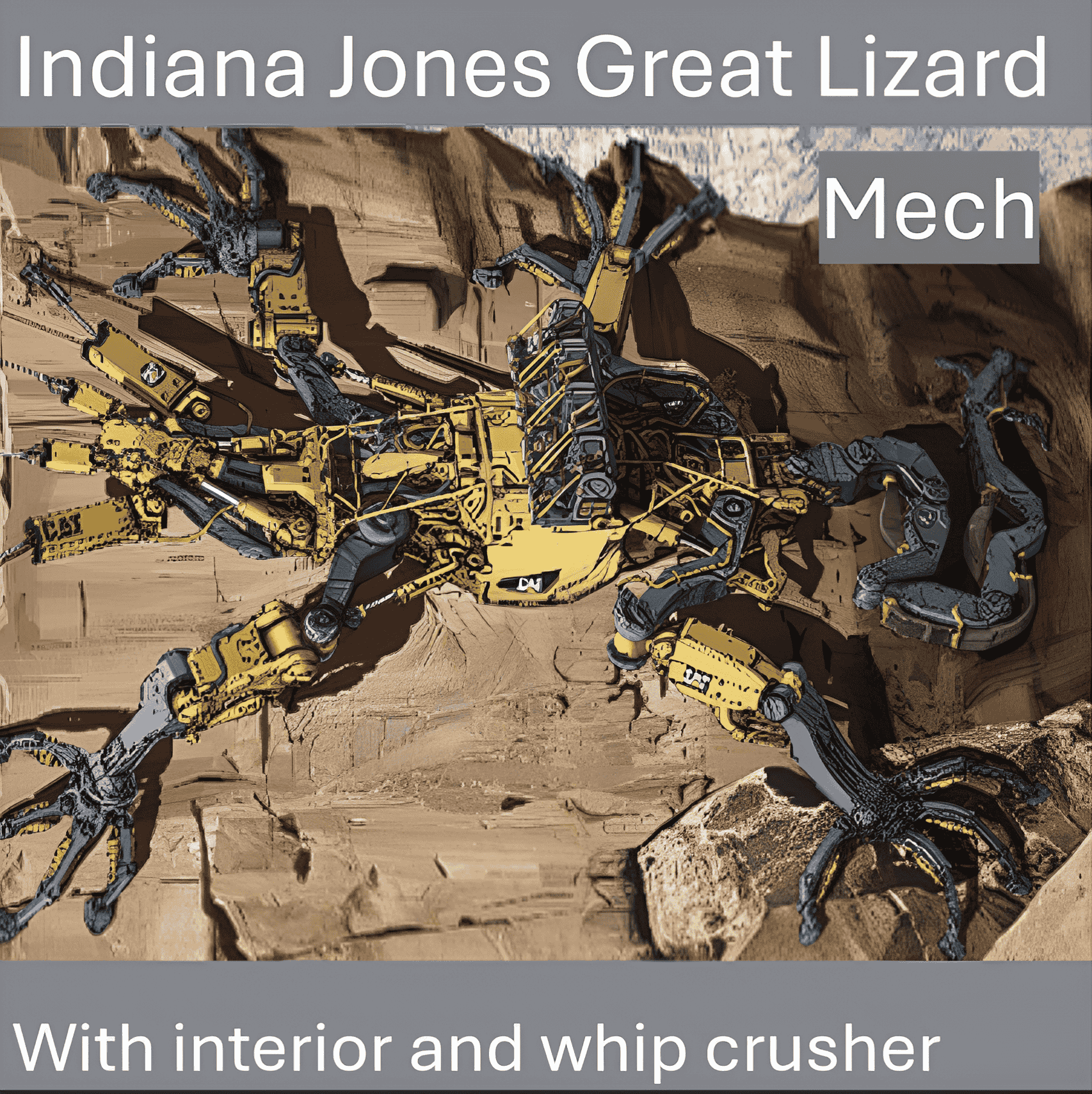 Indiana Jones Great Lizard mech explorer + interior & whip