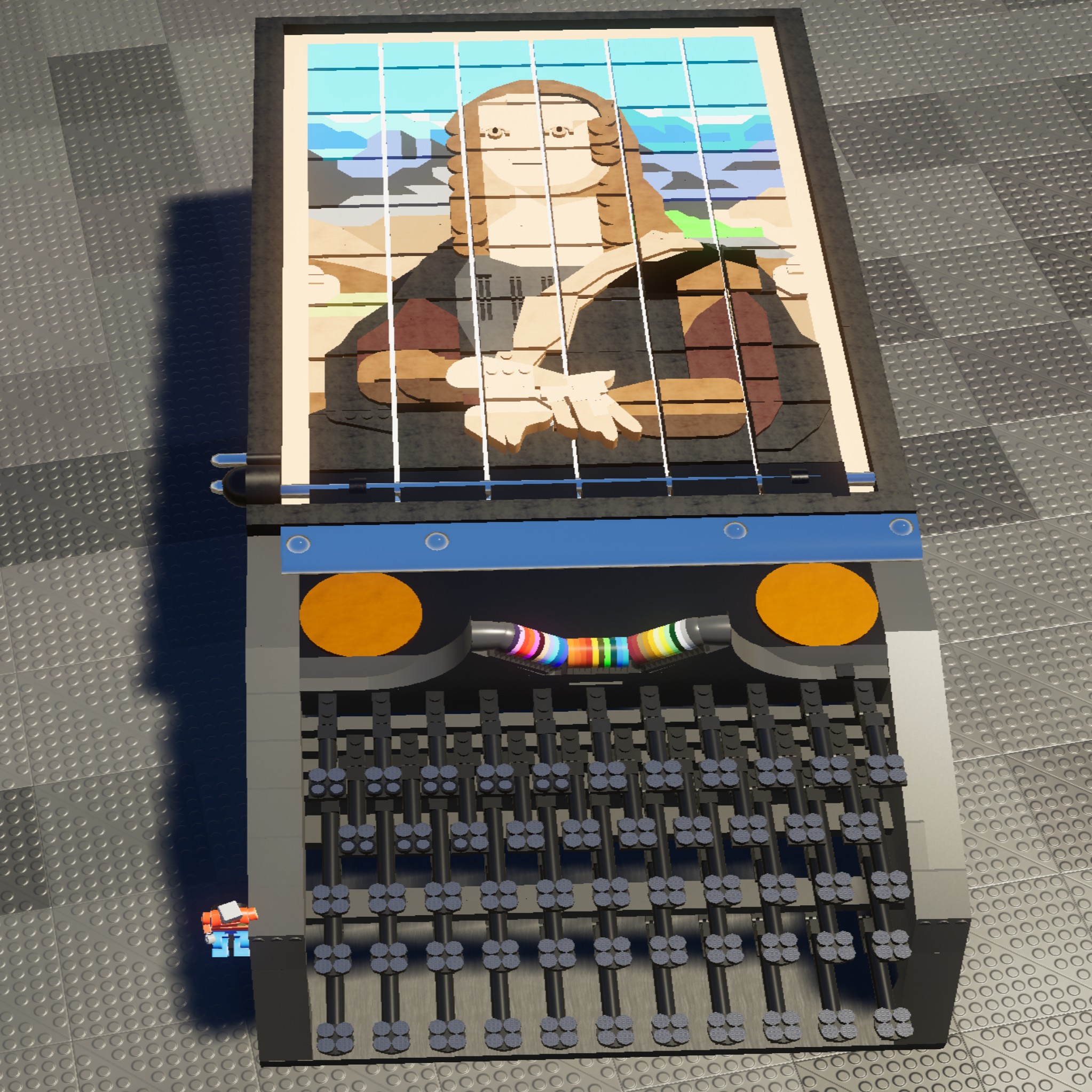 Working Mona Lisa painter chronolog typewriter 2 mosaics art maker