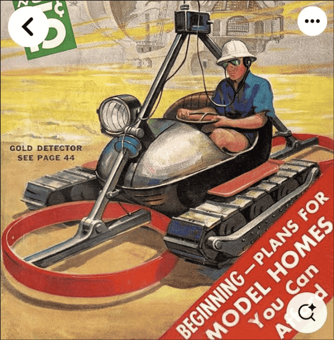 First working metal detector treasure hunter