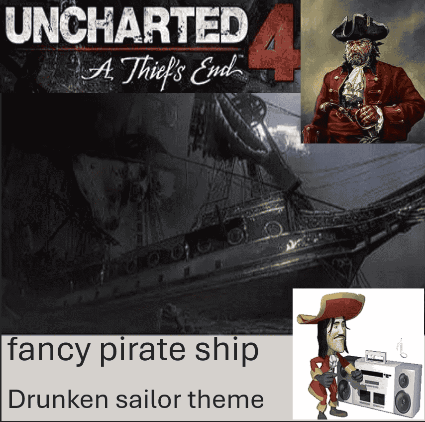 Best fancy pirate ship with drunker sailor theme + interior