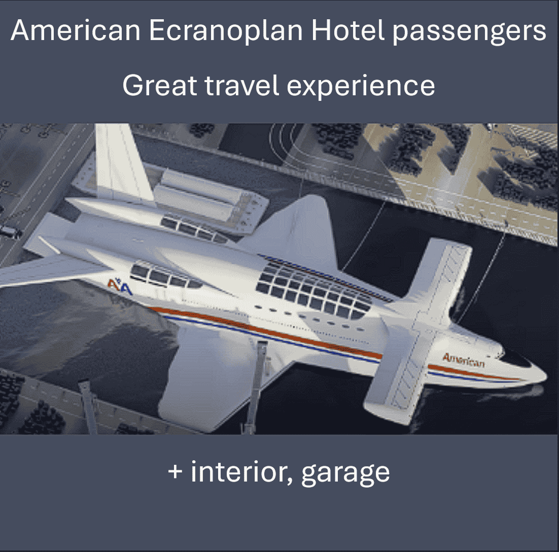 Best Ecranoplan hotel, great travel experience prototype + interior