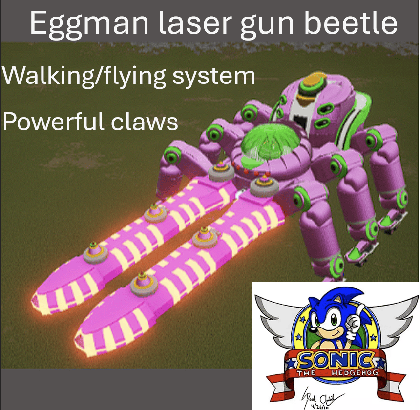Eggman laser gun beetle robot
