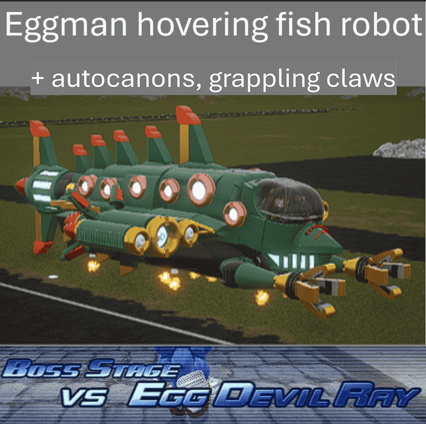 Eggman hover laser fish robot