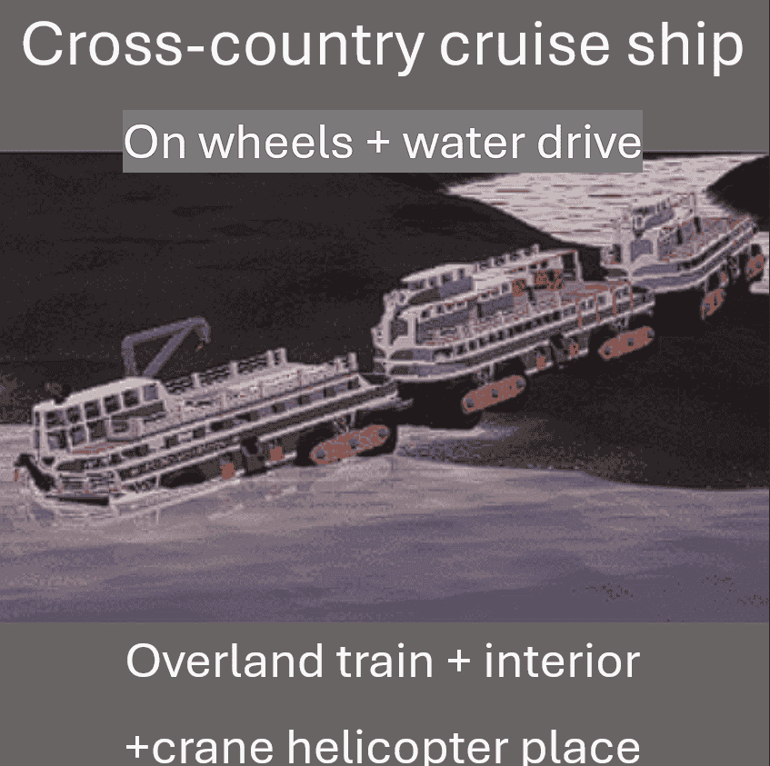 Cross country cruise ship on wheels