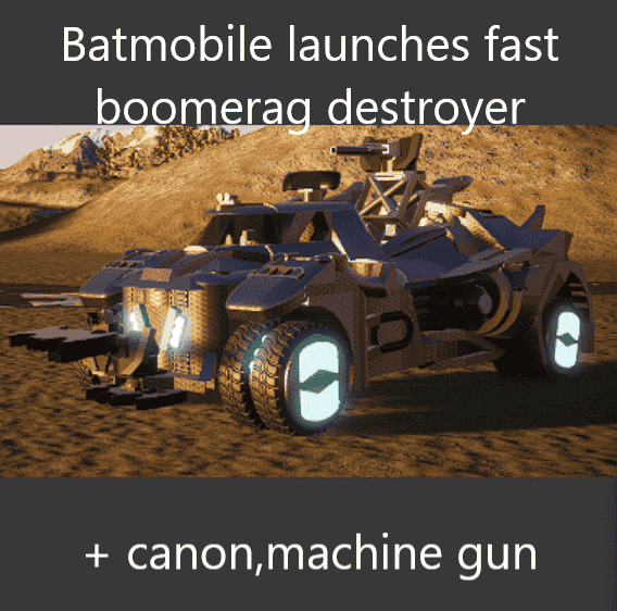 Batmobile launch boomerang