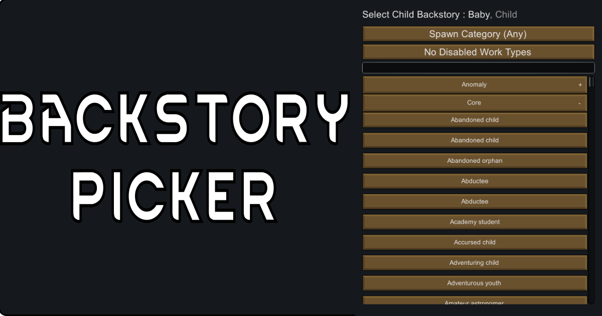 Backstory Picker