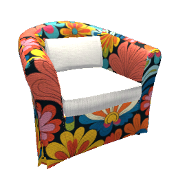 Chair - Retro Floral Flower Pattern