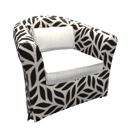 Chair - Leaves BW Pattern